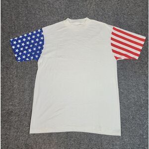 Vtg 90's L.A. Sportwear Amrica Flag Crewneck Mens T-Shirt Size L Single Stitch